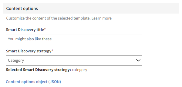 Defining the content for the Smart Discovery modification